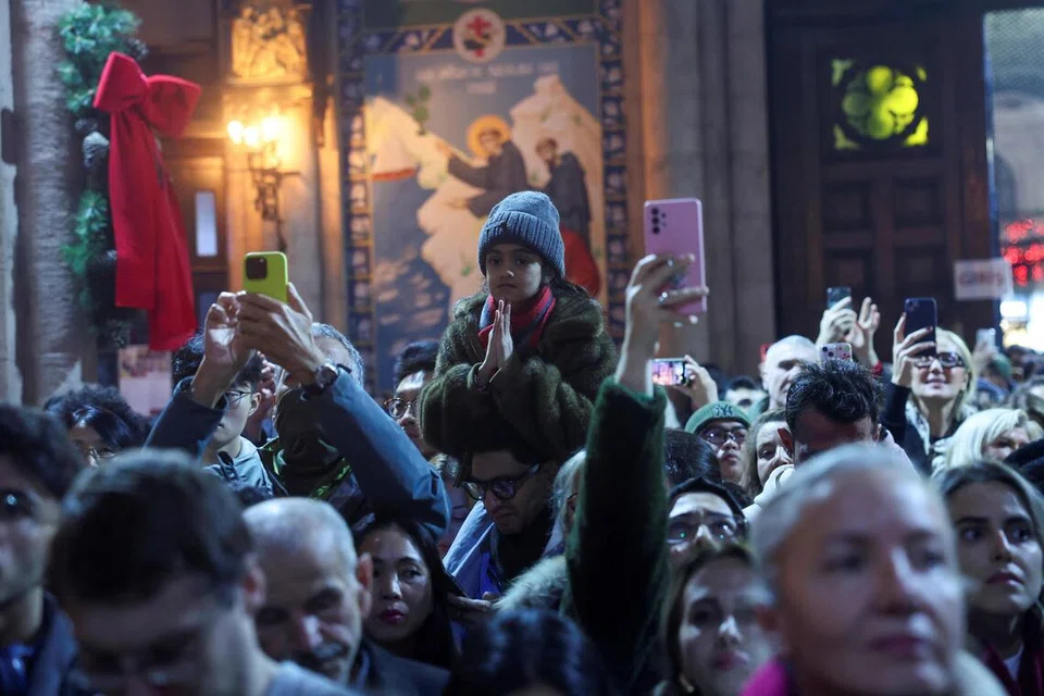 krismas, istanbul, turkey, gereja roman katolik santa maria draperis