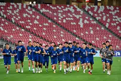 Pasukan Korea Selatan mulakan latihan di Stadium Negara sebagai persiapan menghadapi Singapura pada Khamis, 6 Jun. 