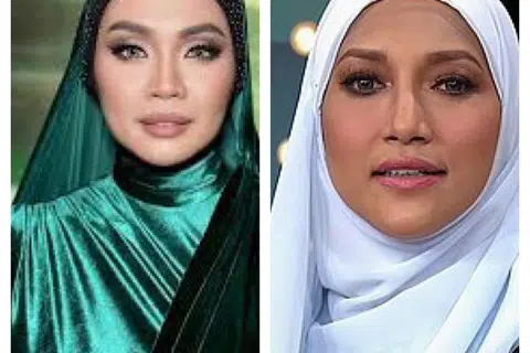 GANDINGAN DUA KAKAK ‘POWER’: Liza Hanim (kiri) dan Ziana Zain, gandingan yang dinanti-nantikan, memang tidak dinafikan memiliki vokal bertenaga untuk membawakan lagu ‘Madah Berhelah’, dendangan asal Ziana sendiri.