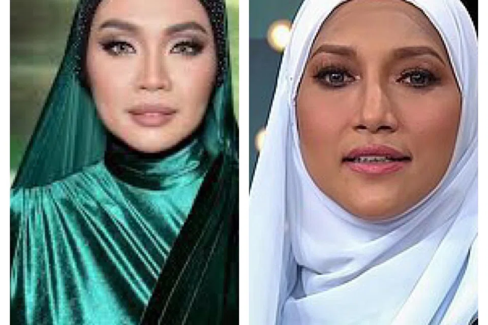 GANDINGAN DUA KAKAK ‘POWER’: Liza Hanim (kiri) dan Ziana Zain, gandingan yang dinanti-nantikan, memang tidak dinafikan memiliki vokal bertenaga untuk membawakan lagu ‘Madah Berhelah’, dendangan asal Ziana sendiri.