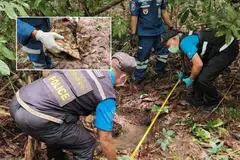 Rangka wanita yang ditemui penduduk ketika sedang mencari cendawan dalam hutan. 
