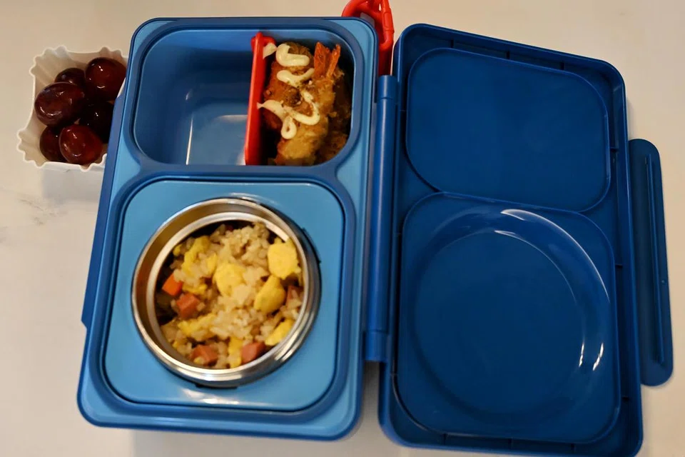 Cik Nordian Razali memastikan bekas yang digunakan mengisi bekal makanan anak-anaknya mudah dibersihkan.