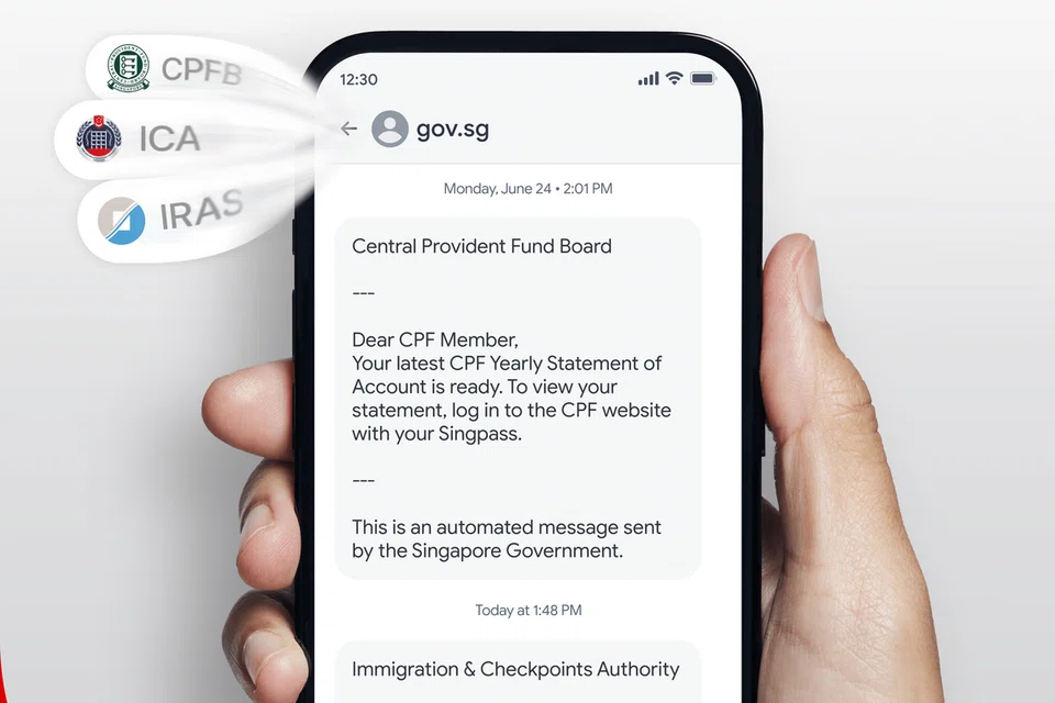 Bermula 1 Julai 2024, agensi pemerintah hanya akan menggunakan ID Penghantar gov.sg untuk mengirimkan SMS.