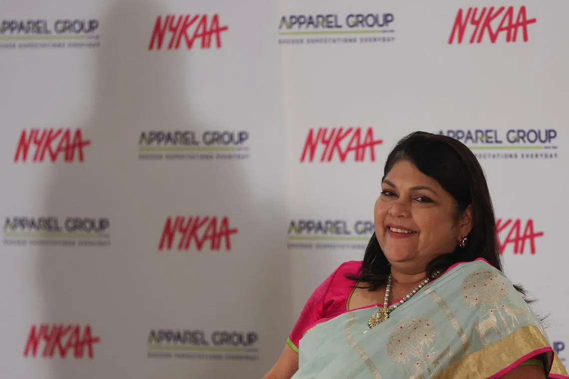 Falguni Nayar, founder and CEO of the beauty and lifestyle retail company Nykaa.