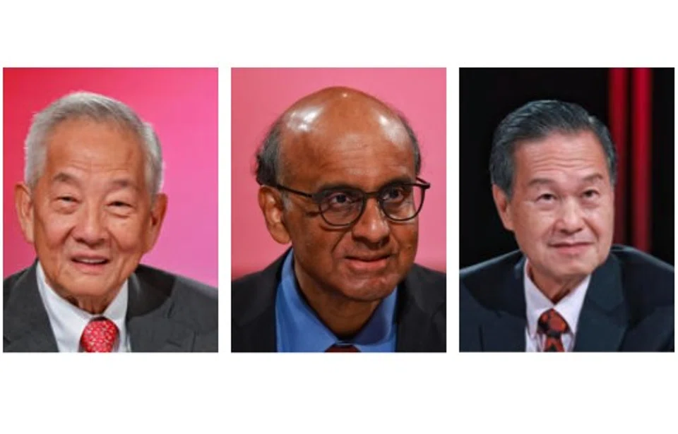 (L-R) Ng Kok Song, Tharman Shanmugaratnam, and Tan Kin Lian. 