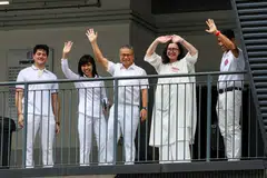 Minister for Culture, Community and Youth Edwin Tong (centre) helms the PAP's East Coast GRC team comprising (left to right) Jessica Tan, Hazlina Abdul Halim and Dinesh Vasu Dash. 