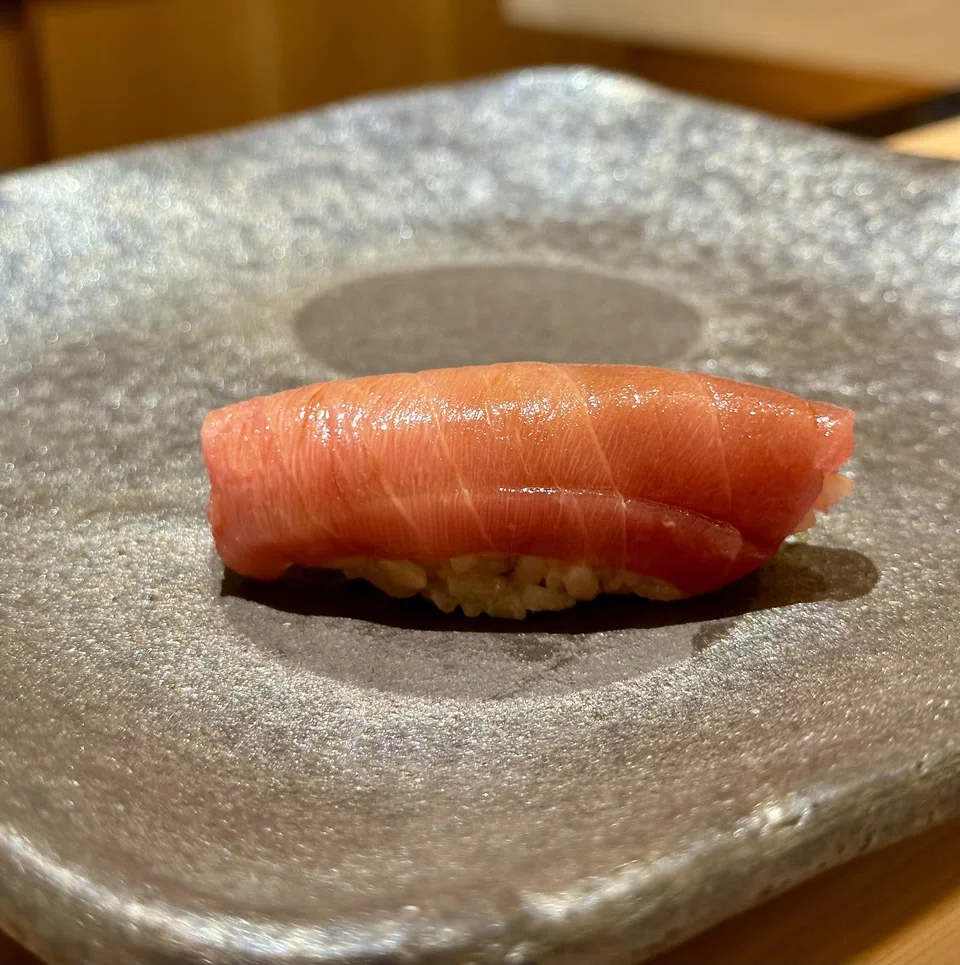 Chutoro or tuna belly sushi.