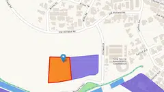 The Holland Plain state land site (in orange) is expected to house 280 new private homes.