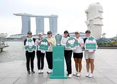 Among the 108 golfers in action at the Singapore Women's Open are (from left) Kim Minbyeol, Lee Yewon, Park Jiyoung, Patty Tavatanakit, Koh Sock Hwee and Ashley Lau.