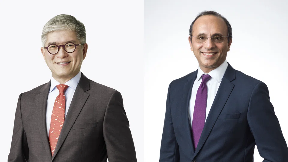 From left: Thomas Pang, Keppel's current CEO of data centres and networks, and Manjot Singh Mann, CEO of M1 and Keppel's chief digital officer. Their new appointments will be effective from Jun 1.
