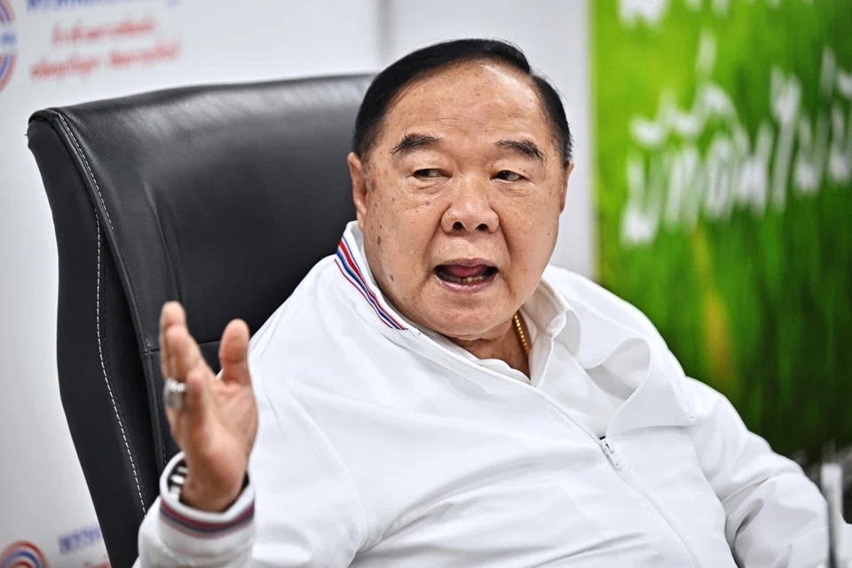 Pheu Thai lawmakers expressed outrage that Palang Pracharat’s leader, Prawit Wongsuwon, a general who was involved in coups against Pheu Thai and its predecessor, failed to show up for a parliamentary vote to approve new Prime Minister Paetongtarn Shinawatra.