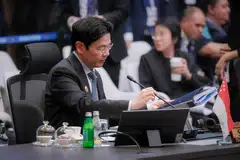 Prime Minister Lawrence Wong at the 28th Asean-Japan Summit in Kuala Lumpur on Oct 26. He says if Asean allows itself to be divided by disputes, it would diminish the bloc's credibility on the world stage.