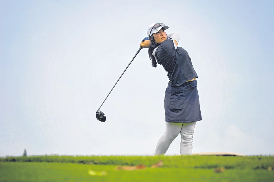 Teenage golfer Chen Xing Tong, part of the Singapore Global Trust team, took home the Longest Drive award at the second leg on Mar 22.