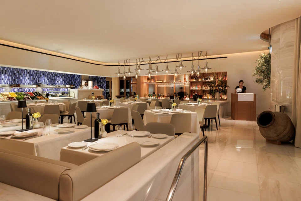 estiatorio Milos's spacious, marble filled interiors.