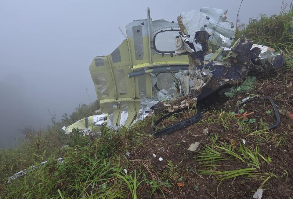 The wreckage of an aircraft found during a search-and-rescue operation in Maros, South Sulawesi, Indonesia, Jan 18, 2026.