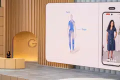 Google’s vice-president of Ads & Commerce Vidhya Srinivasan addresses the crowd during Google's annual I/O developers conference in Mountain View, California, May 20, 2025. 