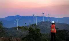 Wind turbines in South Sulawesi, Indonesia. Targets committed to at the COP28 climate summit include tripling global renewable-energy capacity by 2030.