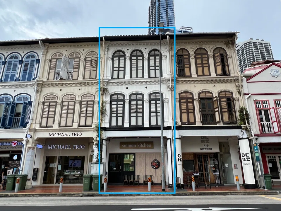 The 3.5-storey shophouse at 93 Tanjong Pagar Road sold for S$13.25 million last week is a 99-year tenure property on a land area of 1,297 sq ft, and with an estimated floor area of 4,180 sq ft. 
