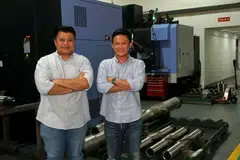 OSS managing director Kay Ong (left) and business development manager Kenneth Loh. The company’s core business is precision machining and manufacturing drilling tools for the oil industry.