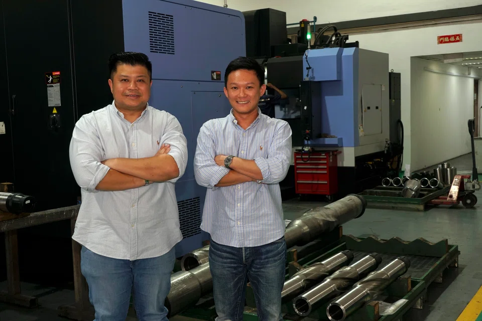 OSS managing director Kay Ong (left) and business development manager Kenneth Loh. The company’s core business is precision machining and manufacturing drilling tools for the oil industry.