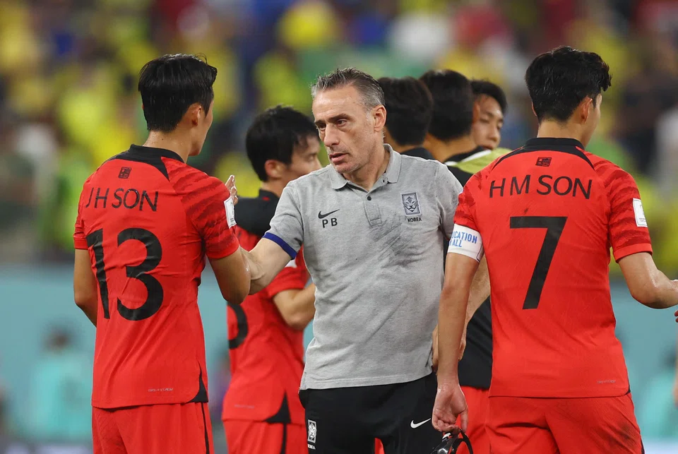 South Korea coach Paulo Bento (centre) announced he would not be staying on as coach of South Korea after they were eliminated from the World Cup by Brazil.