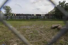 A vacant lot at 962 Pacific Street in the Crown Heights neighbourhood of Brooklyn. A property owner's effort to develop an apartment building there has been stymied for years. 