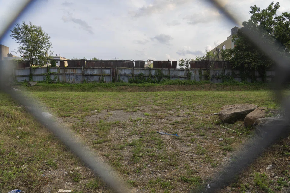 A vacant lot at 962 Pacific Street in the Crown Heights neighbourhood of Brooklyn. A property owner's effort to develop an apartment building there has been stymied for years. 
