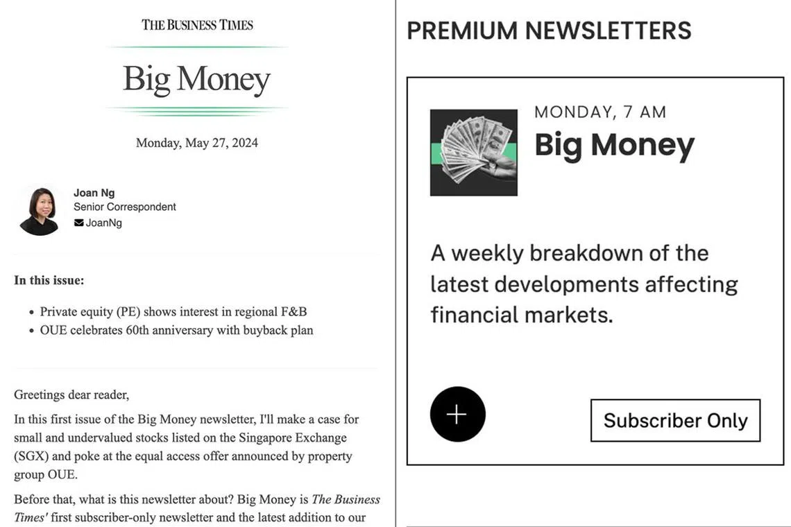 Big Money is BT's first newsletter to cover financial markets.