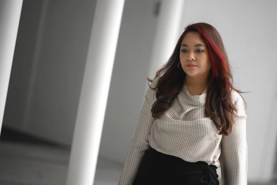 Former Workers' Party MP Raeesah Khan leaving the State Courts at the end of the day on Oct 16.