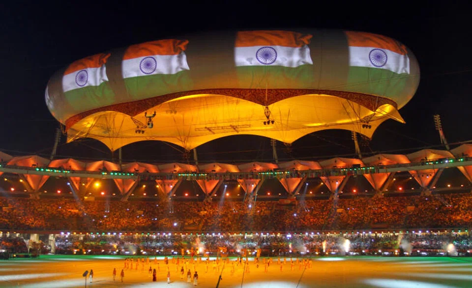 New Delhi – which hosted the 2010 Commonwealth Games (top), an event marked by construction delays, substandard infrastructure and accusations of corruption – is being considered as host city.