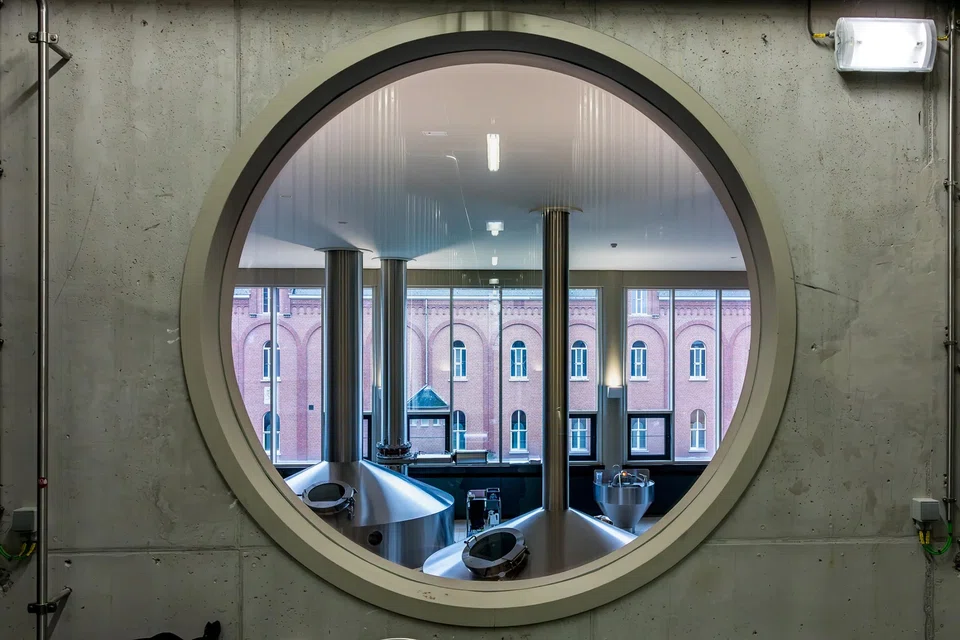 The fermentation room in the Westmalle Trappist brewery.