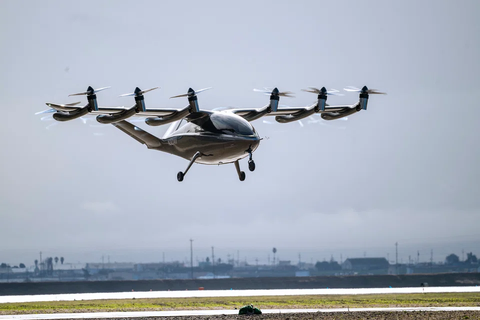 Companies such as Archer Aviation, whose eVTOL aircraft is seen here, are working on electric-powered aircraft that take off and land vertically like helicopters. 