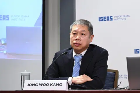 Jang Woo Kang, Director for the of Regional Cooperation and Integration Division, ADB, speaking at a seminar jointly organised by the Asian Development Bank and ISEAS Yusof Ishak Institute in Singapore on Feb. 26, 2026