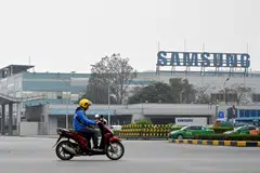 Samsung's electronic components factory in Bac Ninh province, Vietnam, April 8, 2025. If Samsung “fully absorbs” the proposed tariff cost instead of shifting production elsewhere “approximately four trillion won (S$3.6 billion) - or some 33 per cent of its smartphone operating profit - would be directly exposed”, said Kim Dong Won, managing director at KB Securities.