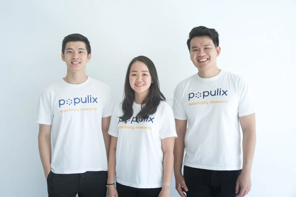 (From left) Jonathan Benhi, Eileen Kamtawijoyo and Timothy Astandu, founders of Populix. The funding will be used to develop and train Populix’s artificial intelligence models to automate research processes and generate more reliable insights quicker.