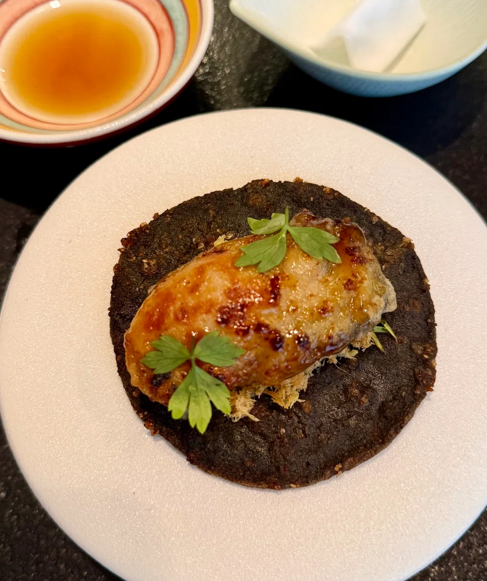 Oyster omelette reimagined as Korean pancake.