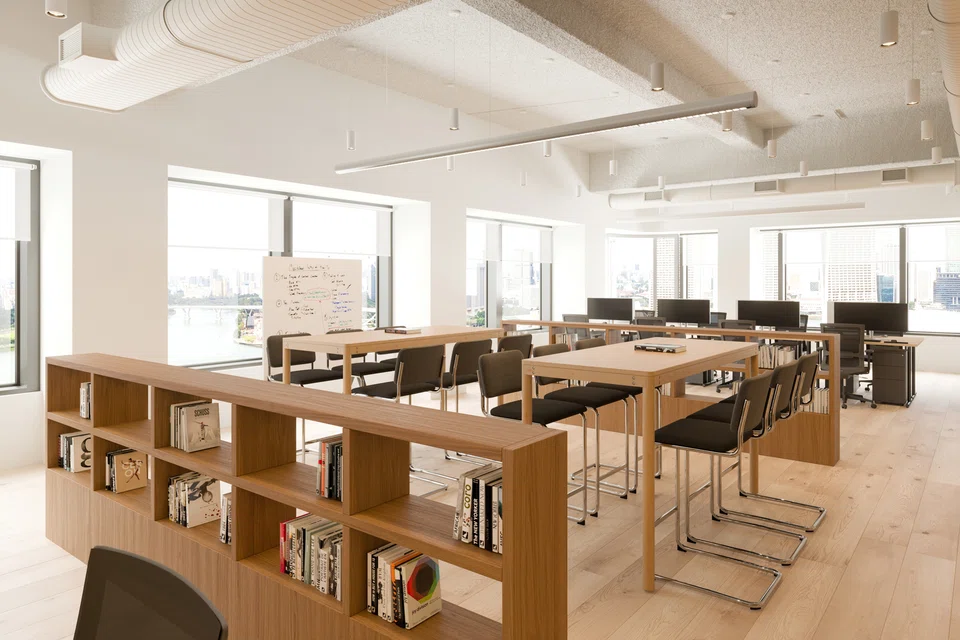 Dedicated office space at WeWork's new facility at 21 Collyer Quay opening in June.