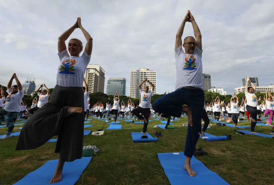 Yoga enthusiasts in Bangkok.