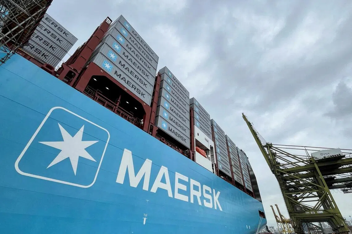 Maersk controls about 14% of the world’s container fleet.