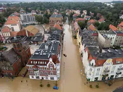 Poland (above) and Czech Republic are some of the hardest hit by flooding, the worst in the region for at least two decades.