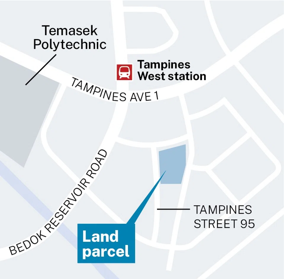 The plot in Tampines has a site area of 22,488.9 sq m and a maximum gross floor area of 56,223 sq m. It could yield 560 housing units.