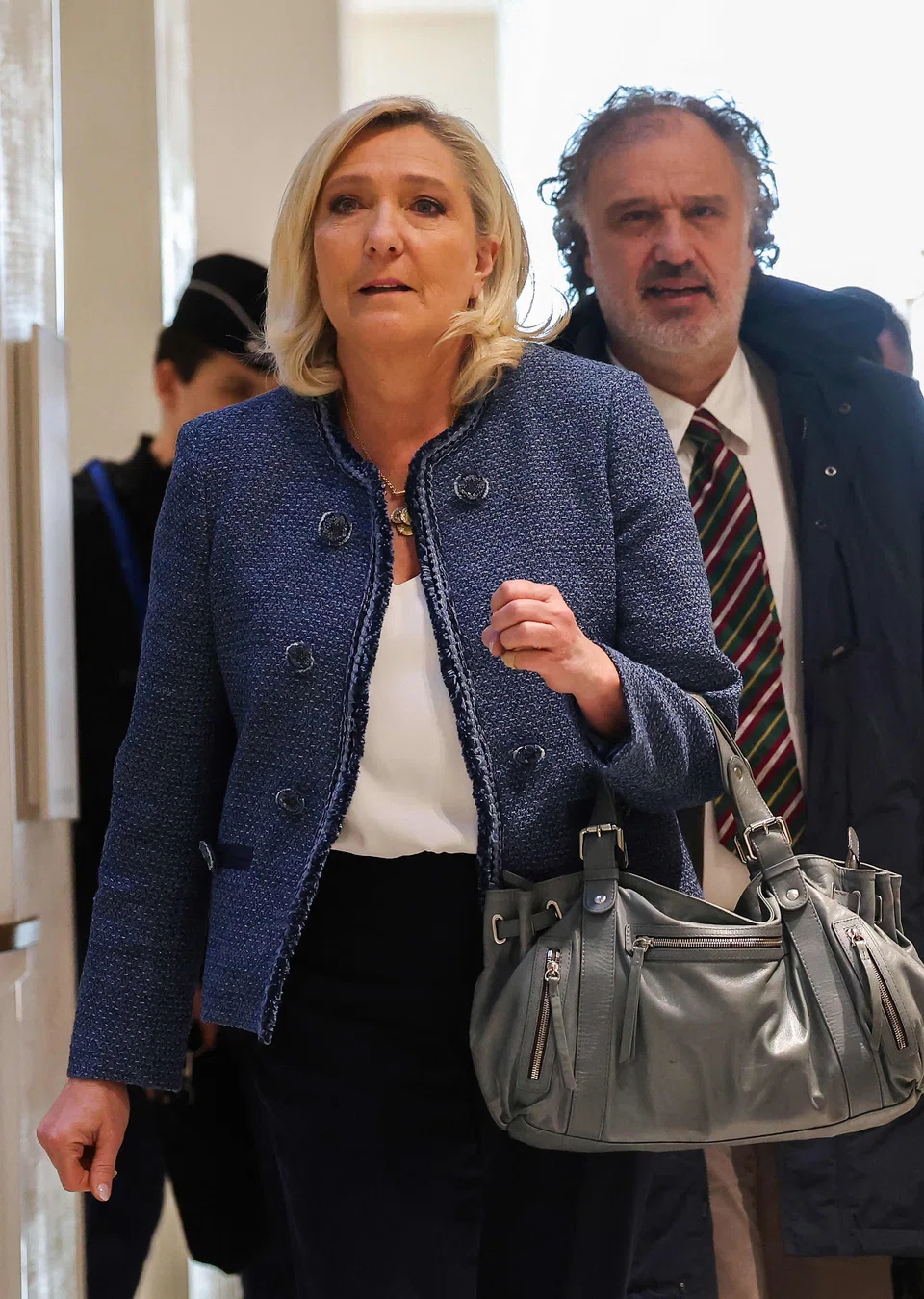 Le Pen was sentenced to two years in prison, with two more suspended, and given an immediate five-year election ban, complicating her ambitions of taking over from Emmanuel Macron in 2027.