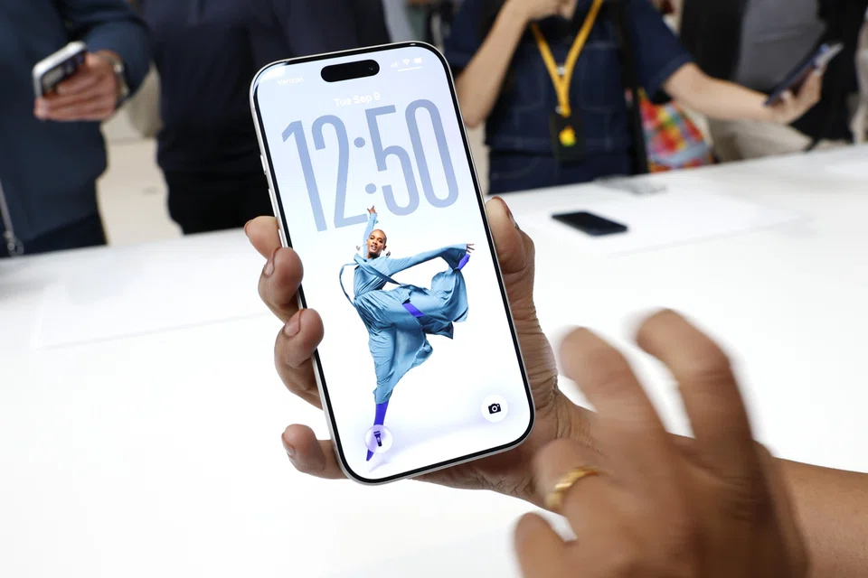 The new Apple iPhone 17 Pro on display at an Apple product launch event on the campus of Apple Park in Cupertino, California, Sep 5, 2025. 