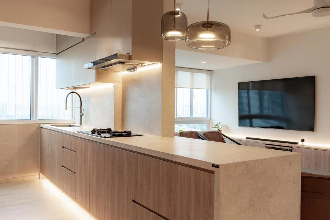 The main space of this dual-key home in Laguna Park is for the designer's household of five.