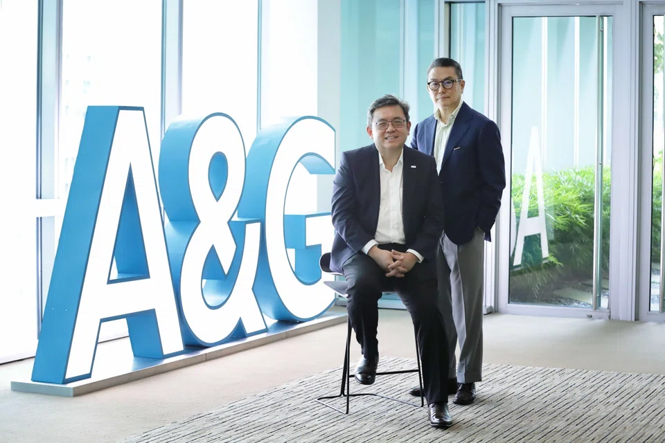 (From right) Partner and head of the technology and corporate intellectual property practice at Allen & Gledhill (A&G), Tham Kok Leong, together with managing partner, Jerry Koh. They are part of the team that spearheaded the law firm’s private generative artificial intelligence (Gen AI) tool.