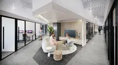 Artist's impression of Flex by JLL's lounge at 500 Plaza Drive, Manulife US Reit's property in New Jersey. 