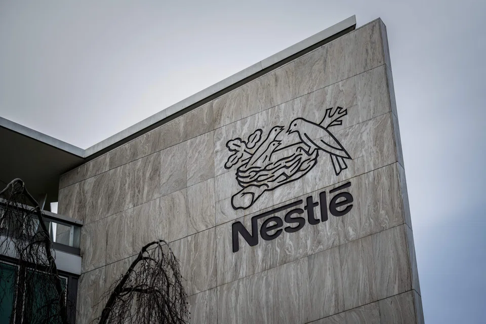 A picture taken on February 21, 2024 show the logo of Swiss food giant Nestle on the company's headquarters in Vevey, western Switzerland. Food giant Nestle said, on February 22, 2024, net profits last year rose 20.9 percent to 11.2 billion Swiss francs ($12.7 billion) after increasing prices of its products to offset growing costs. (Photo by Fabrice COFFRINI / AFP)