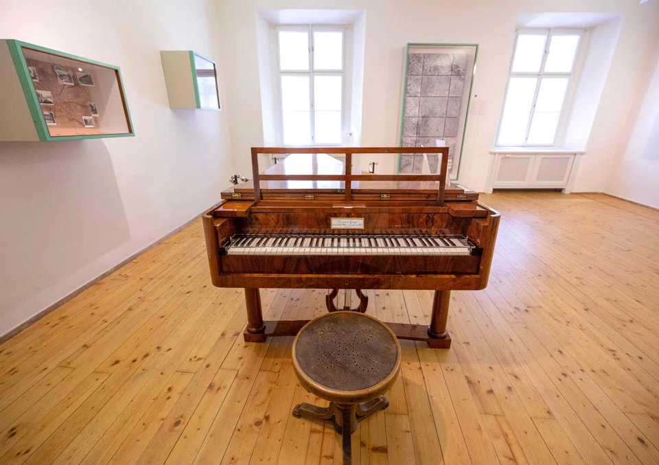 A piano used by Ludwig van Beethoven is displayed at the Beethoven House museum. It was here in Baden, Austria, that the composer spent some of his summers and composed sections of his Ninth Symphony. 