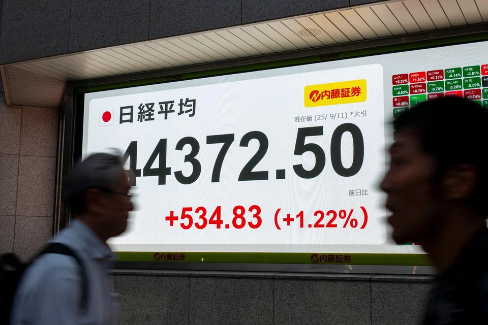 Tokyo's Nikkei was the stand-out performer on Monday, rising more than one per cent, after the Bank of Japan said it would sell its ETFs gradually.