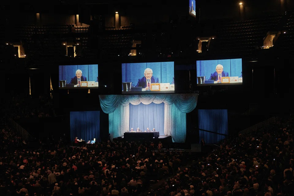 Warren Buffett, chairman and chief executive officer of Berkshire Hathaway., during the company's annual meeting in Omaha, Nebraska, in 2022. Berkshire's annual return was 9.34 per cent from January 2002 to December 2021.